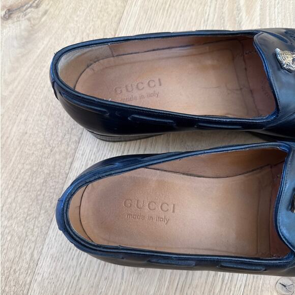 Gucci Men's Tassel Lion Loafers Size US7.5 Black - Picture 3 of 11
